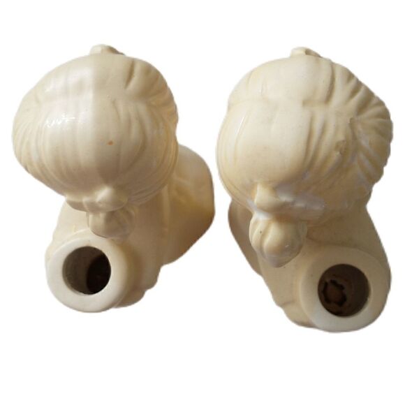 Vintage Colonial Candle Angel Taper Holders Cherubs Porcelain Ceramic Japan - Picture 12 of 12